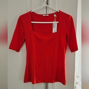 💝Nwt esprit square neck red top